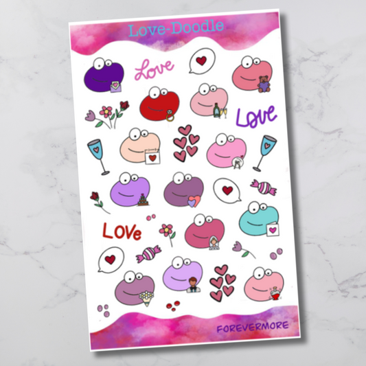 Forevermore Deco Sticker Sheet - Exclusive Love Doodle Collection