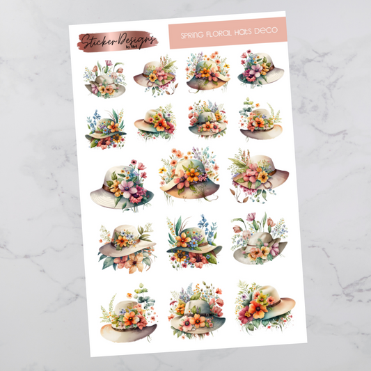 Spring Floral Hats - Deco Stickers