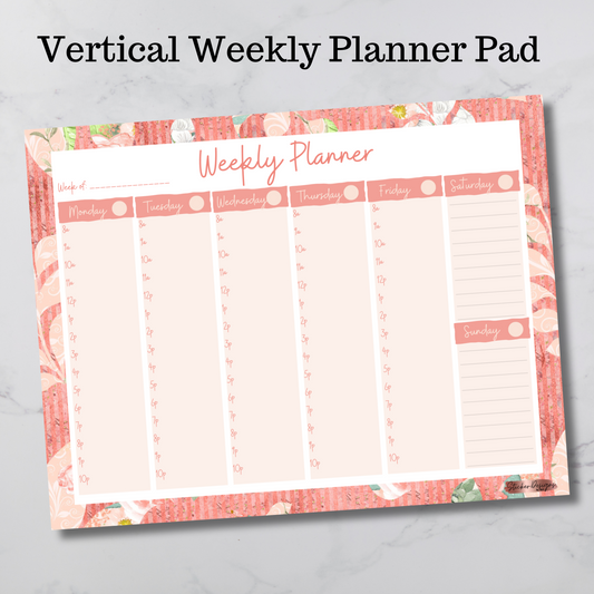 Vertical Peach Dreams Weekly Deskpad