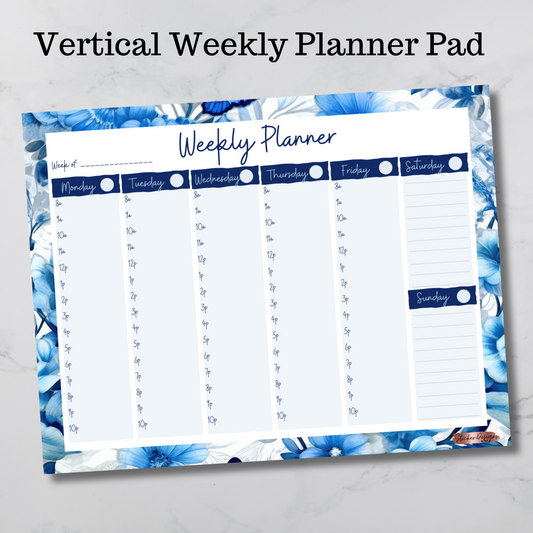 Vertical Blue Butterfly Weekly Deskpad