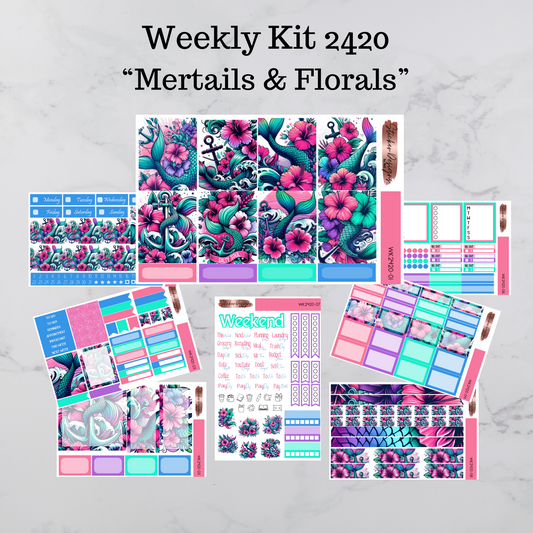 Weekly Kit 2420 - Mertails & Florals - Vertical Layout