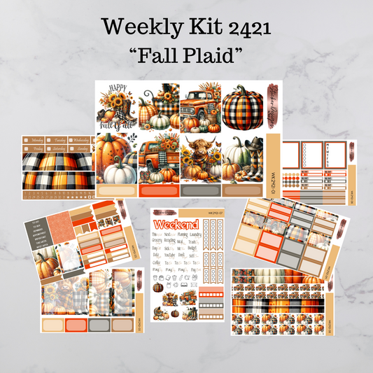 Weekly Kit 2421 - Fall Plaid - Vertical Layout