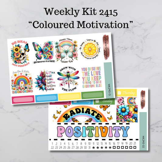 Weekly Kit 2415 - Coloured Motivation - Vertical Layout