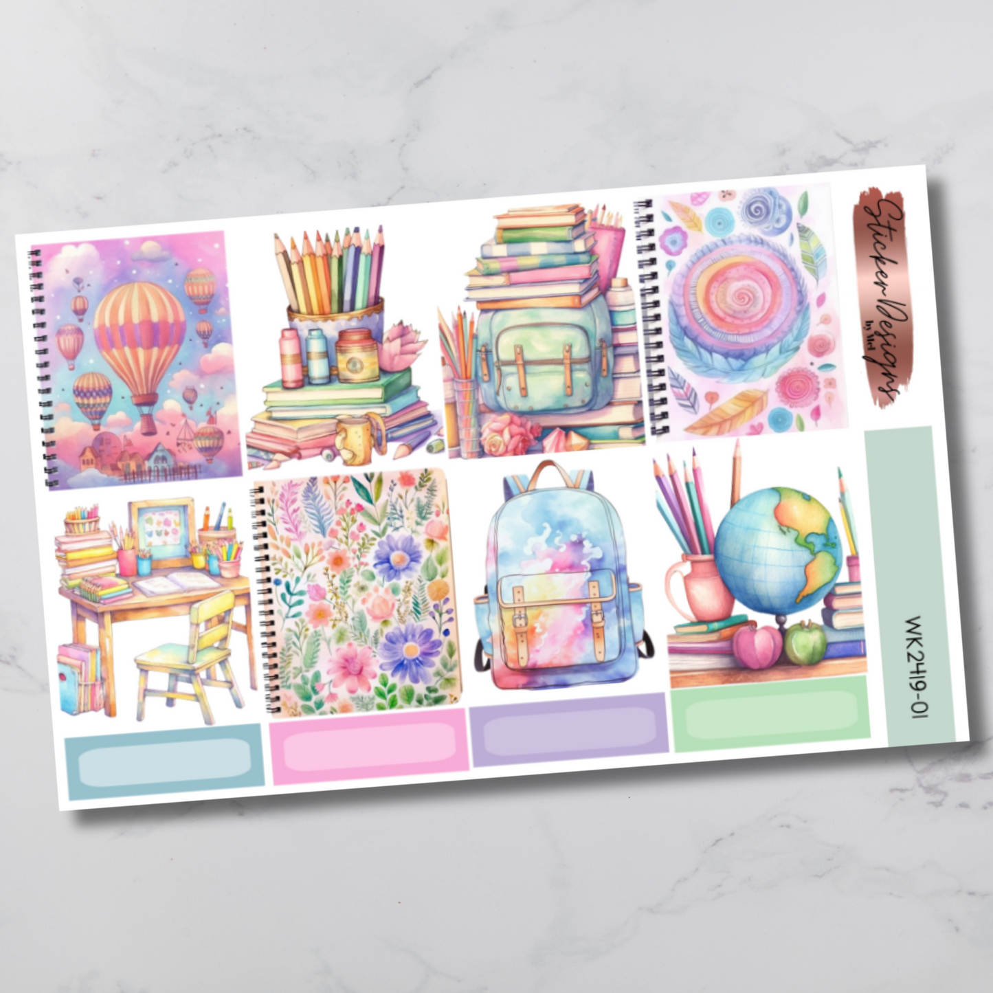 Weekly Kit 2419 - Pastel Back to School - Vertical Layout