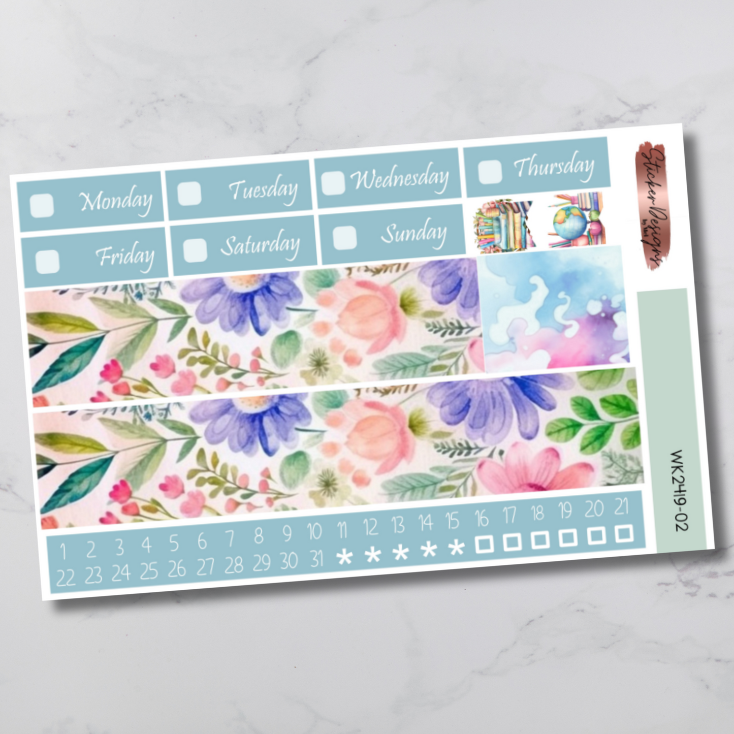 Weekly Kit 2419 - Pastel Back to School - Vertical Layout