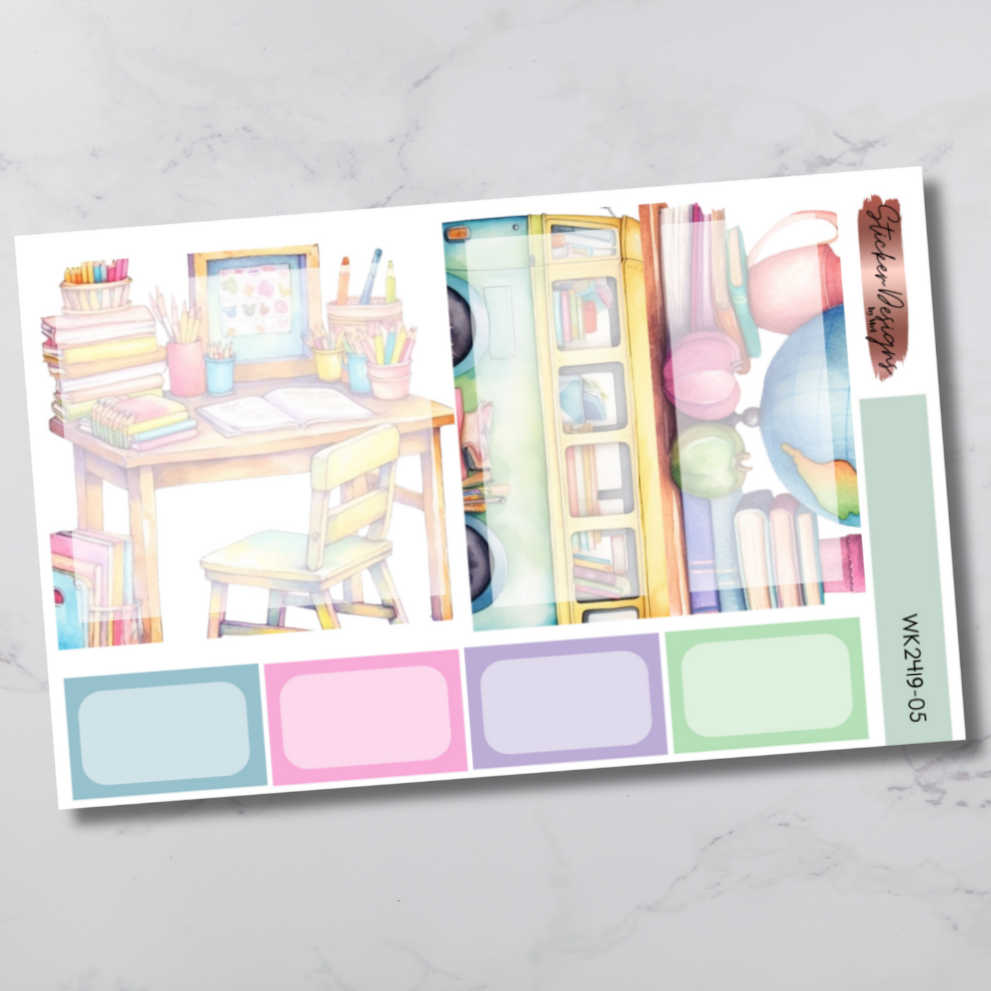 Weekly Kit 2419 - Pastel Back to School - Vertical Layout