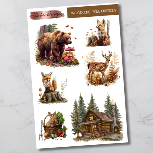 Woodland Fall Animals Deco Sticker Sheet