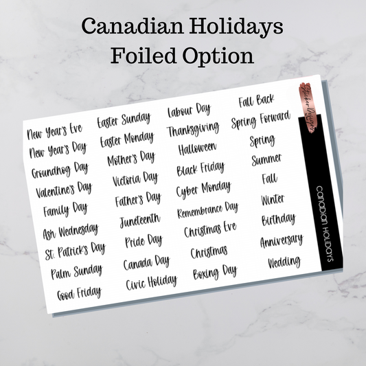 Canadian Holidays Scripts - Foiled